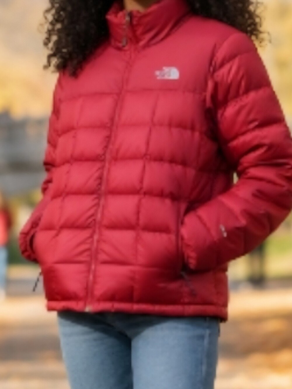 The North Face Mens M Cherry Red Puffer Jacket - Picture 2 of 9
